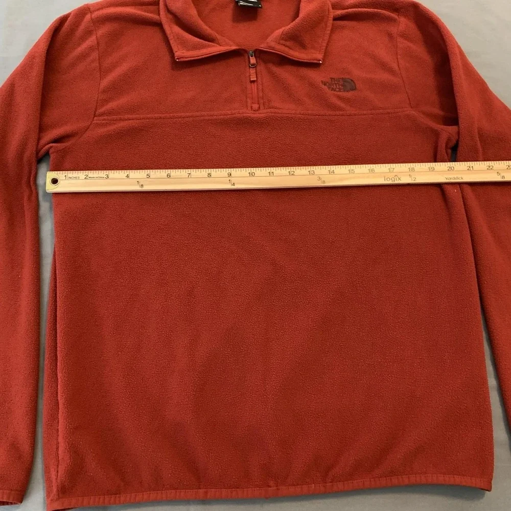 The North Face Pullover Shirt Mens Medium Orange Fleece 1/4 Zip Outdoor Hiking